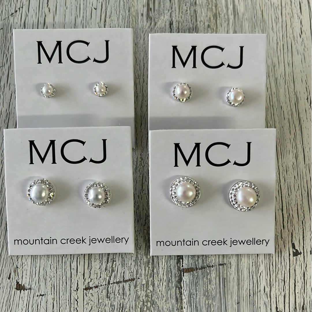 MOUNTAIN CREEK JEWELLERY JEWELLERY Mcj Pearl & Cz Earrings