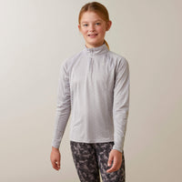 ARIAT CLOTHING Ariat Kids Sunstopper 2.0 1/4 Zip in Silver Dot