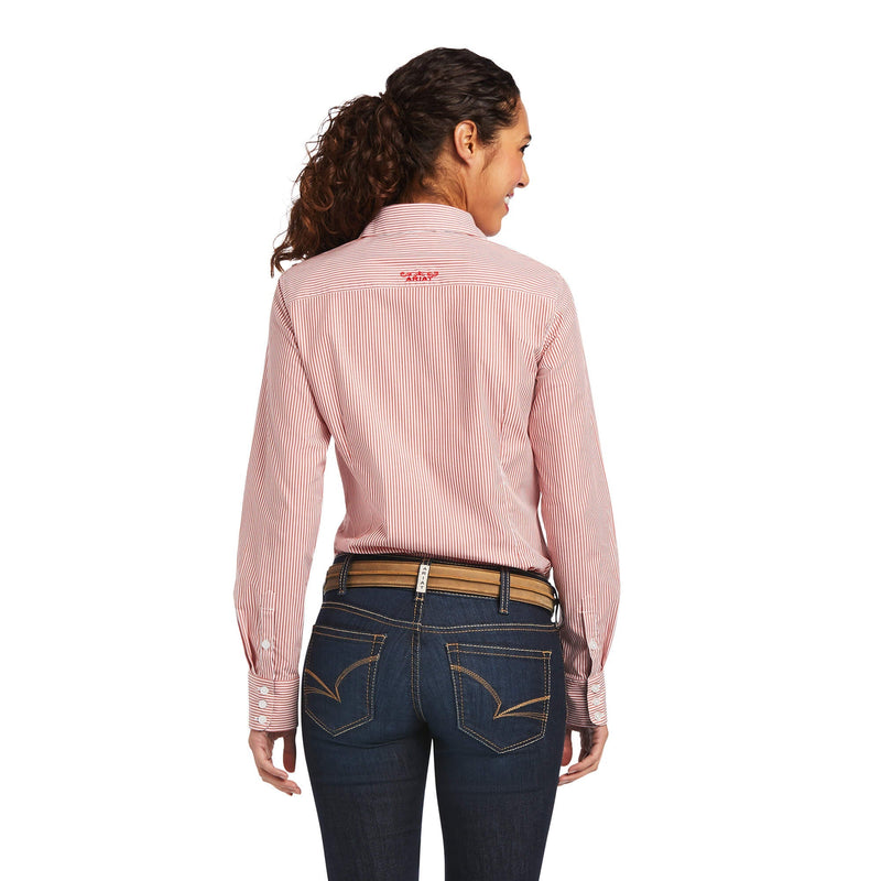 ARIAT CLOTHING Ariat R.E.A.L Ladies Team Kirby Stretch Long Sleeve Button Up Shirt - Poppy Red