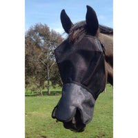 FLYVIELS BY DESIGN RUGS & ACCESSORIES Flyveils By Design Extended Nose Cover Fly Veil - 100% Blackout For Pink Noses