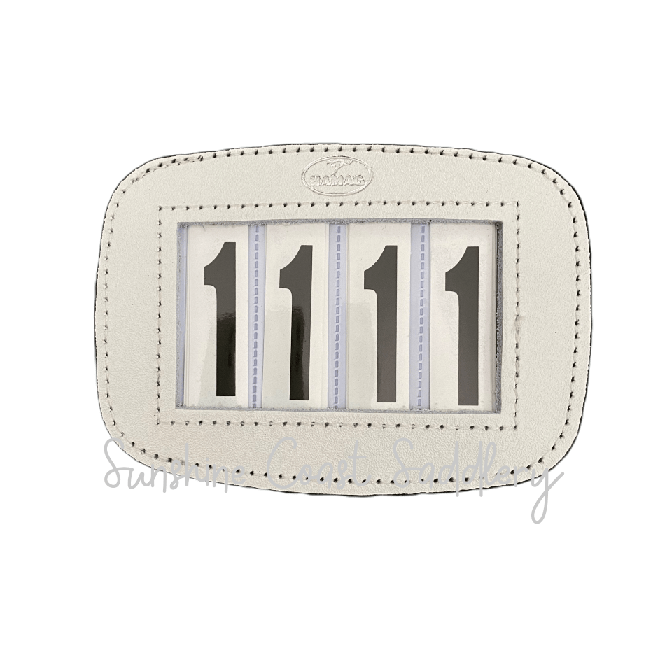 HAMAG BRIDLES & STRAPPING 3 DIGIT / WHITE / NO Hamag Saddlecloth Number - Plain Leather