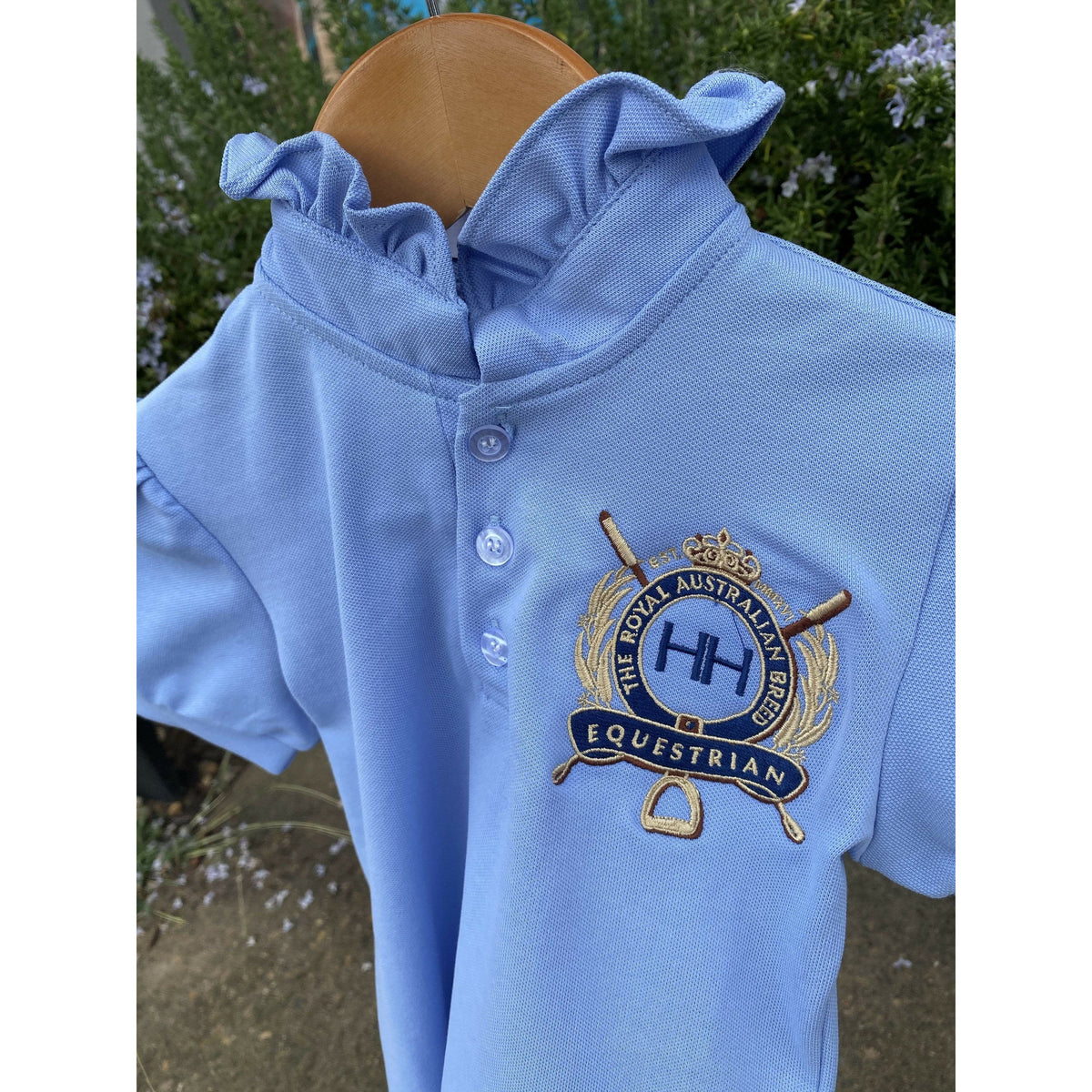 HAMPTON & HARLOW CLOTHING Hampton & Harlow Girls Sky Blue Polo