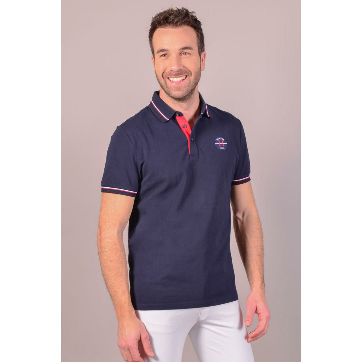 HARCOUR CLOTHING Harcour Mens Poker Polo Navy