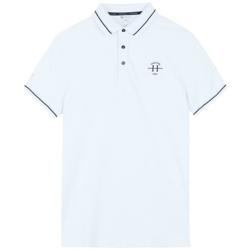 HARCOUR CLOTHING Harcour Mens Poker Polo White