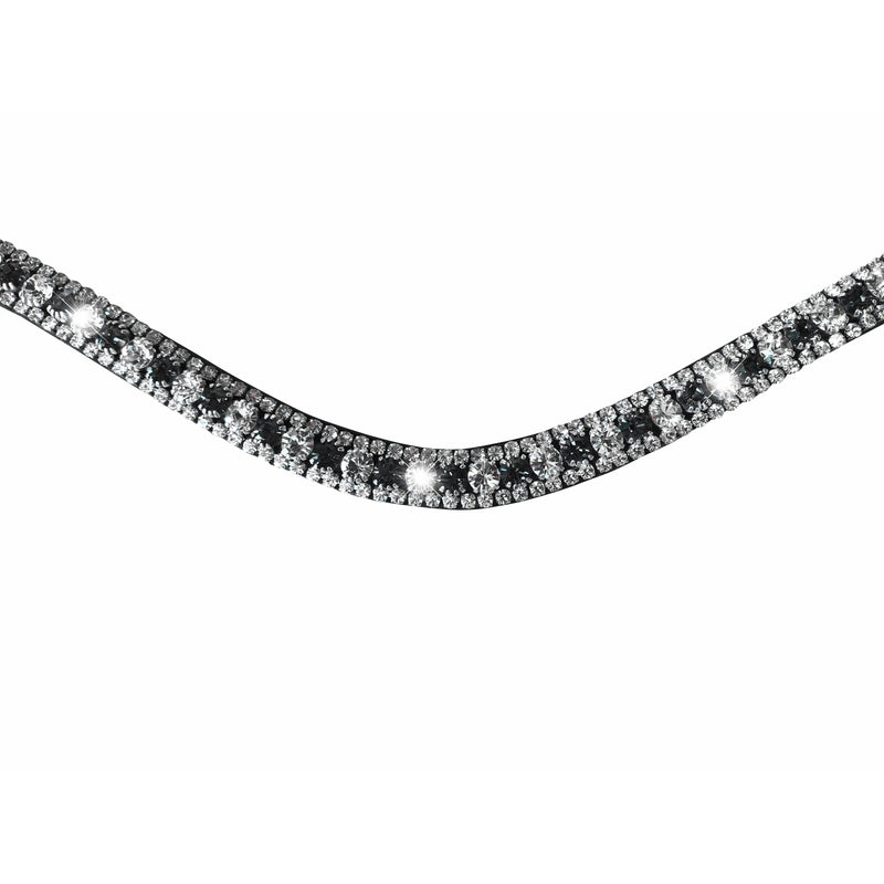 LUMIERE BRIDLES & STRAPPING Lumiere Silver Deep Wave Crystal Browband