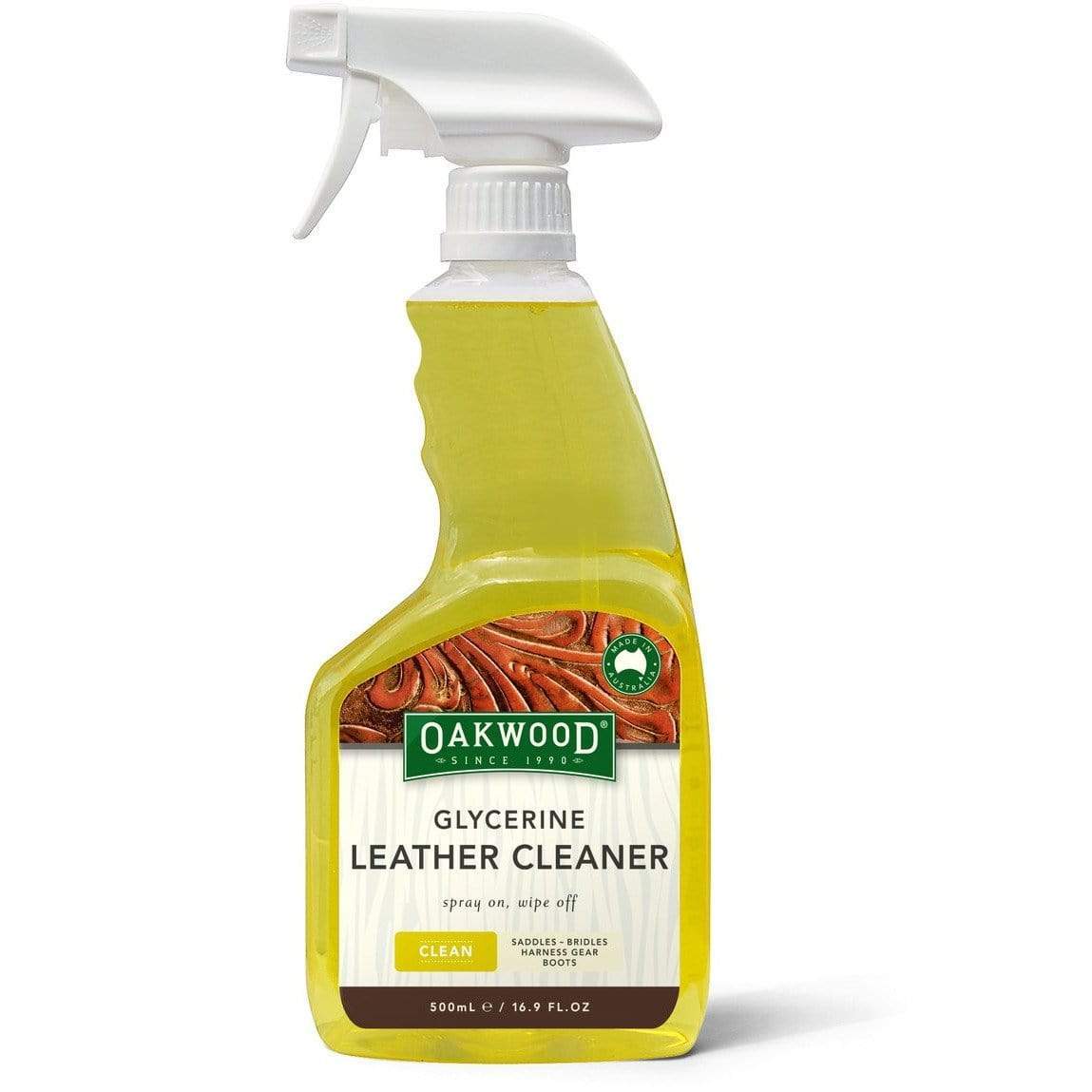 OAKWOOD STABLE SUPPLIES 500ML Oakwood Glycerine Leather Cleaner Spray