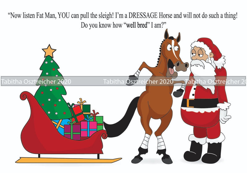 PAINT HORSE Now Listen Fat Man Christmas Card