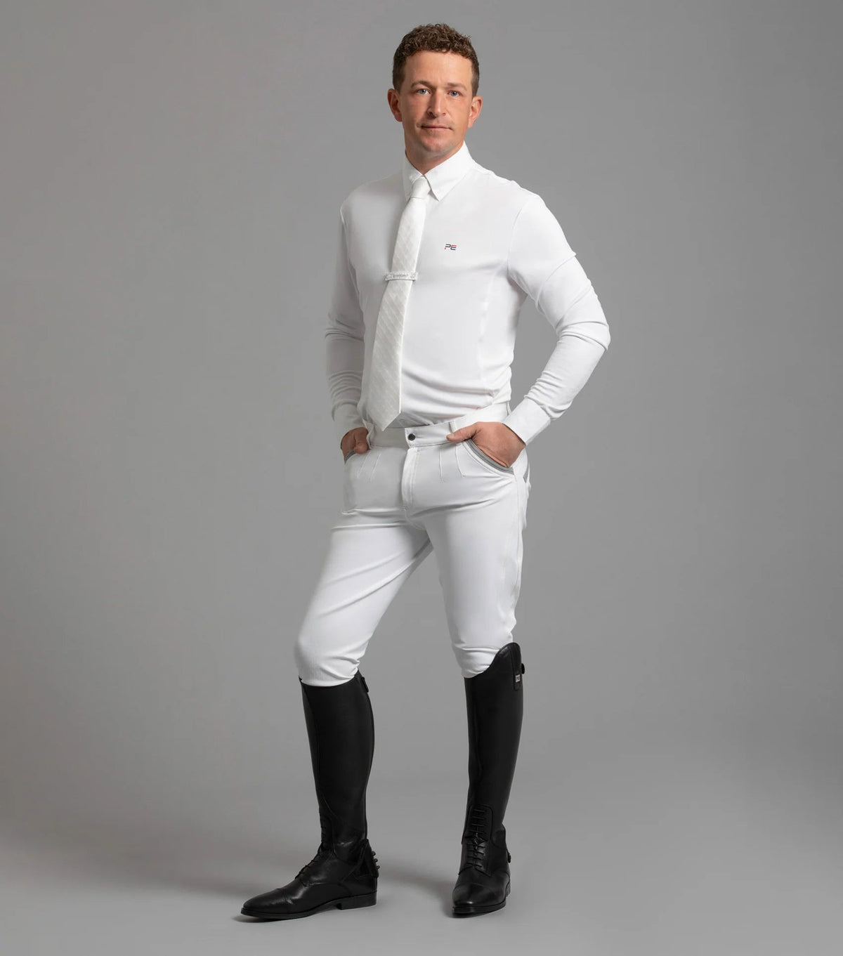 PREMIER EQUINE Riding Apparel & Accessories WHITE / 32 Premier Equine Barusso Mens Competition Breeches