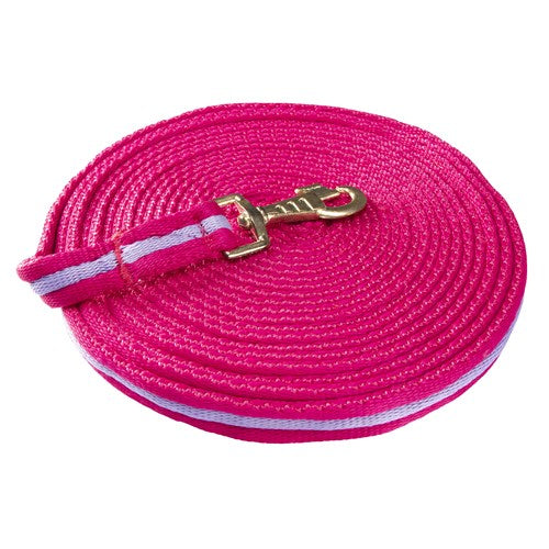 SHOWMASTER BRIDLES & STRAPPING CERISE/PURPLE Soft Tubular Web Lunge Lead