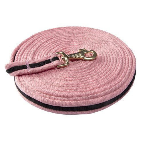 SHOWMASTER BRIDLES & STRAPPING PINK/BLACK Soft Tubular Web Lunge Lead