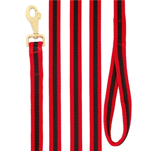 SHOWMASTER BRIDLES & STRAPPING RED/BLACK Soft Tubular Web Lunge Lead