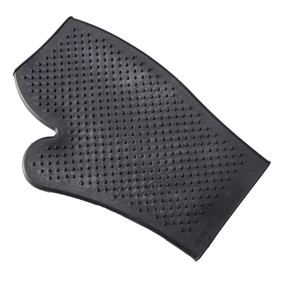 SHOWMASTER STABLE SUPPLIES BLACK Rubber Grooming Mitt