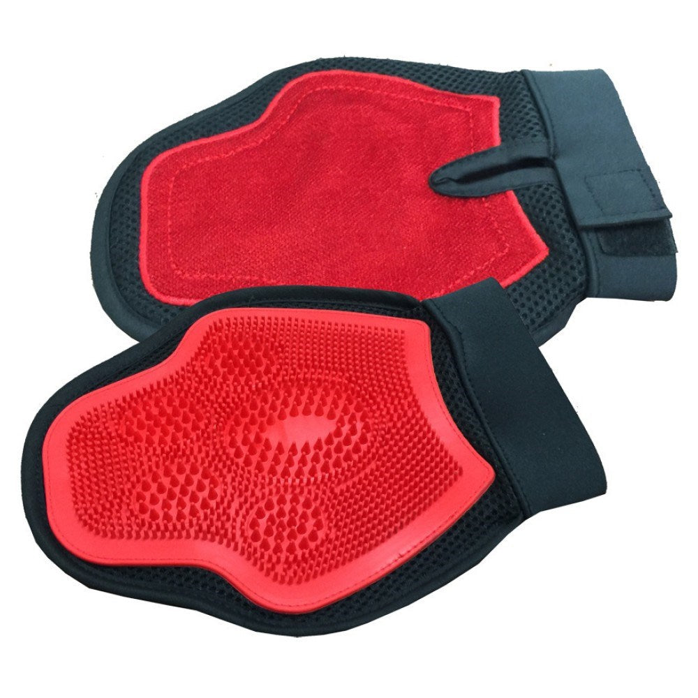 SHOWMASTER STABLE SUPPLIES RED Massage & Lint Remover Mitt