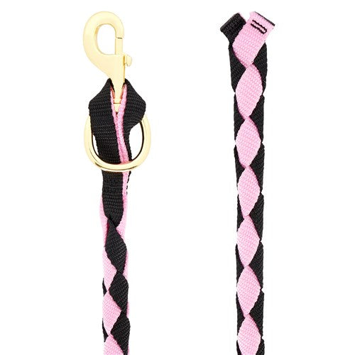 STC HALTERS & LEADS BLACK/PINK Premium Hand-Braided Poly Lead