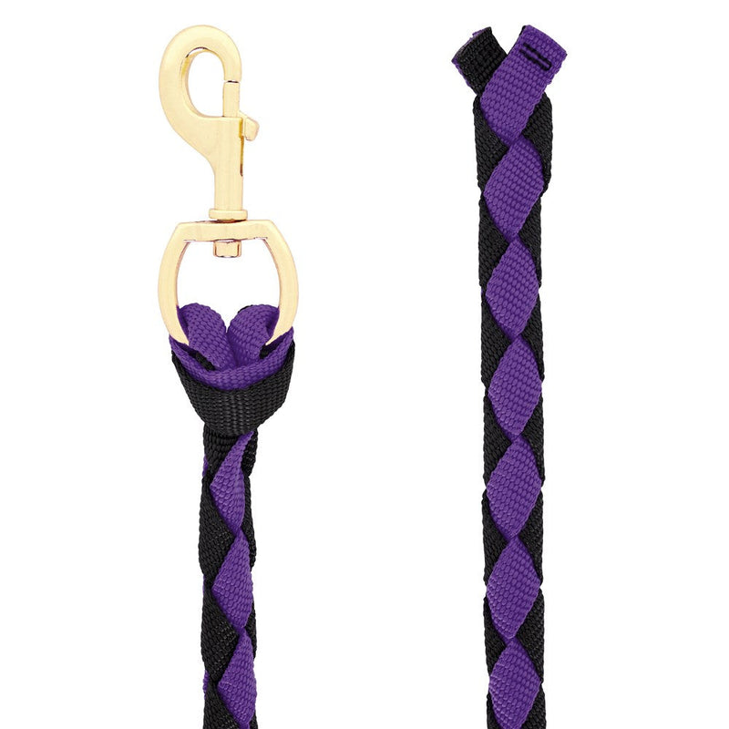 STC HALTERS & LEADS BLACK/PURPLE Premium Hand-Braided Poly Lead