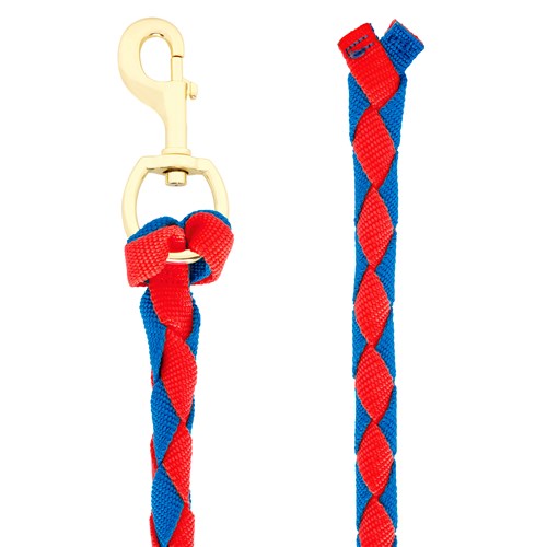 STC HALTERS & LEADS BLUE/RED Premium Hand-Braided Poly Lead