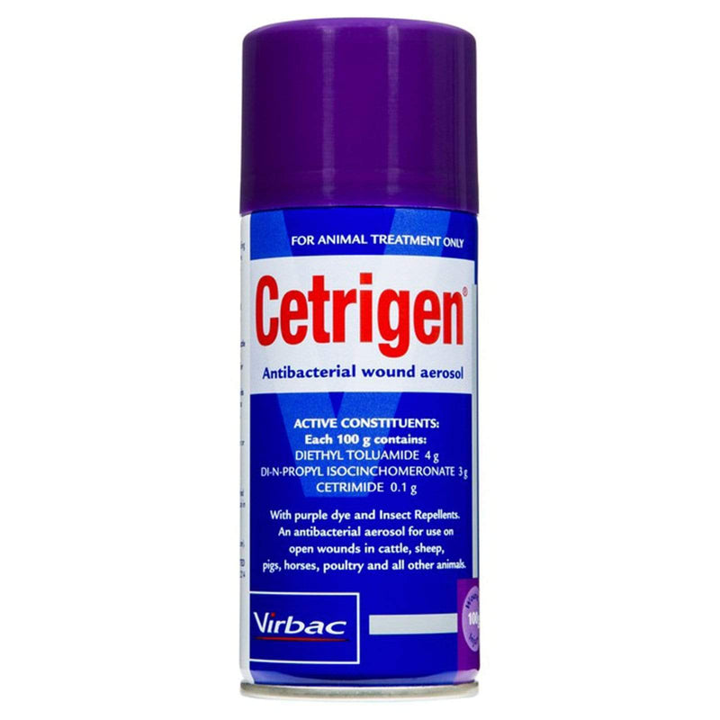 VIRBAC 100G (AEROSOL NOT SHIPPABLE) Virbac Cetrigen Antbacterial Wound Spray For Horses