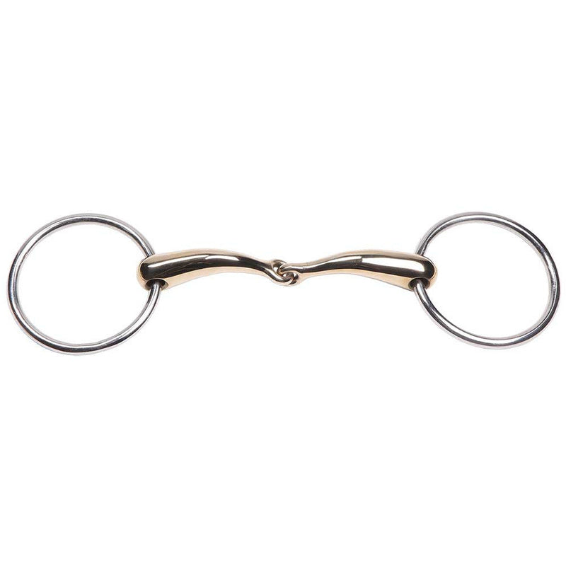 ZILCO BITS & ACCESSORIES Jointed Mouth Curved Loose Ring Snaffle Gold
