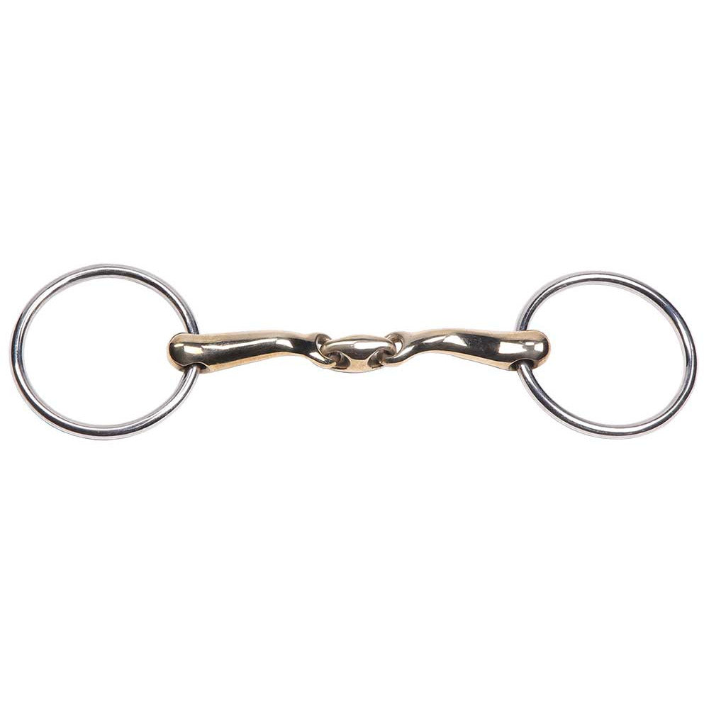 ZILCO BITS & ACCESSORIES Training Curved Mouth Loose Ring Snaffle Gold
