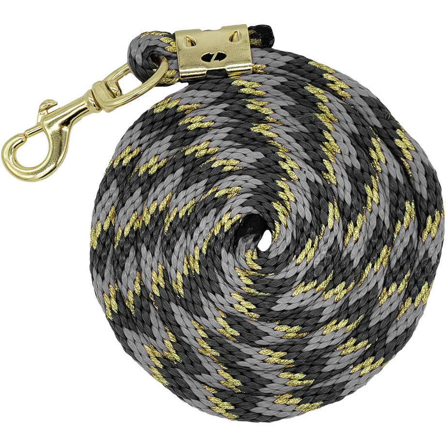 ZILCO HALTERS & LEADS BLACK Zilco Estate Lead Rope With Gold Snap