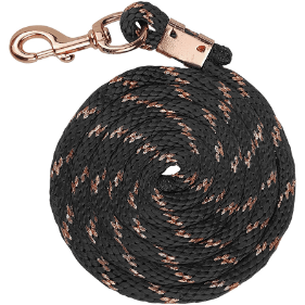 ZILCO HALTERS & LEADS BLACK Zilco Estate Lead Rope With Rose Gold Snap