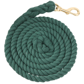 ZILCO HALTERS & LEADS GREEN Zilco Cotton Lead Rope With Brass Snap