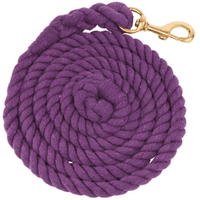 ZILCO HALTERS & LEADS PURPLE Zilco Cotton Lead Rope With Brass Snap