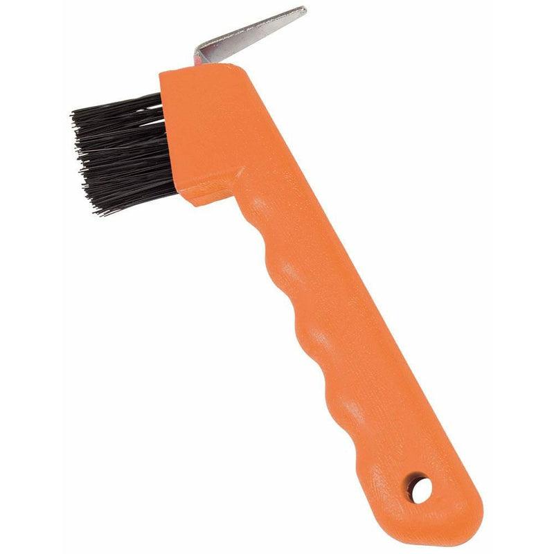 ZILCO STABLE SUPPLIES ORANGE Deluxe Hoof Pick With Brush